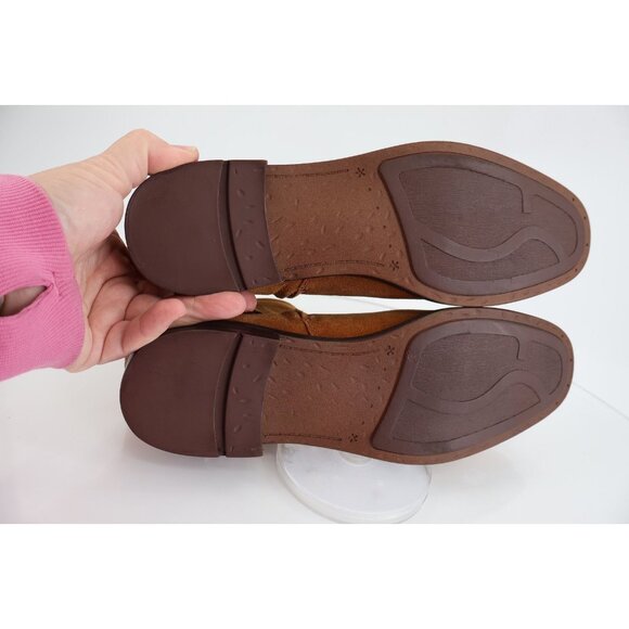 Franco Sarto Womens Malina Ankle Boots Booties Tan Brown Suede Zip Block 11 M - Picture 8 of 12